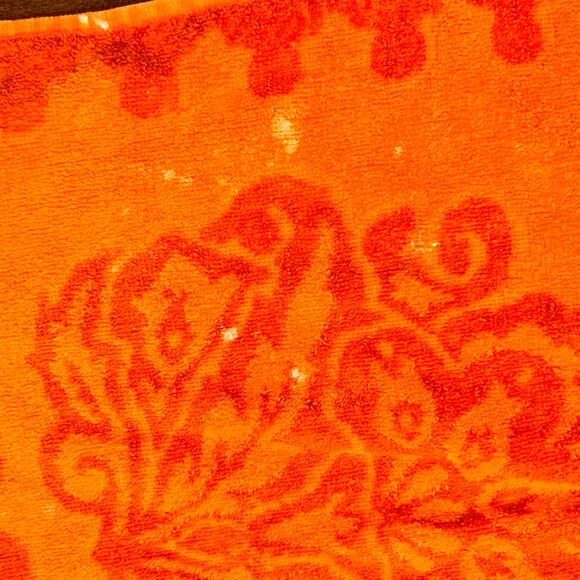 Vintage orange fringe 60s/70s Fieldcrest Hand Towel 16" x 24" - Picture 4 of 7